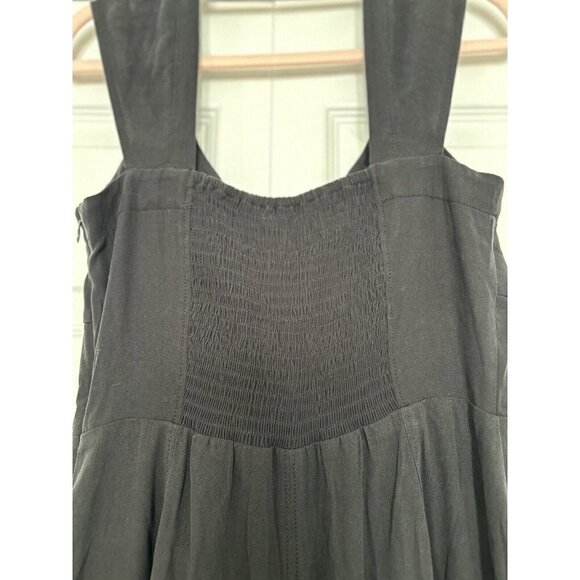 Madewell Grace Cap Sleeve Wide Leg Crop True Black Jumpsuit US Women's Sz 4 - Picture 4 of 16